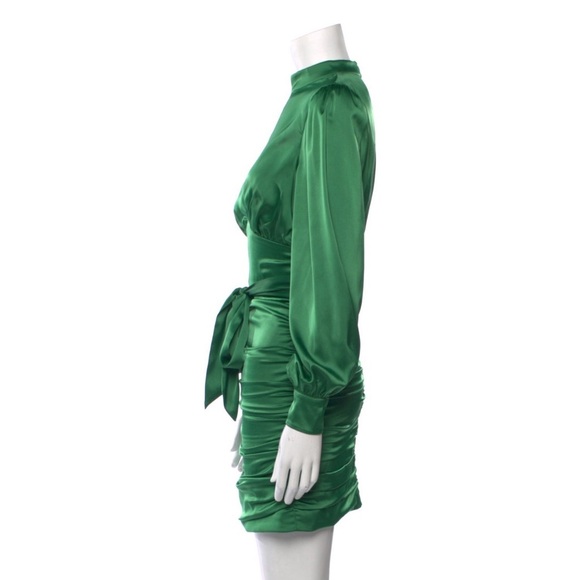 NWT Majorelle Bristol Mini Dress SZ XS Green Cutout Sexy Ruched Flattering - Picture 4 of 5